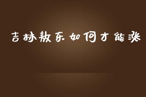 吉林敖东如何才能涨_https://cj.lansai.wang_财经问答_第1张