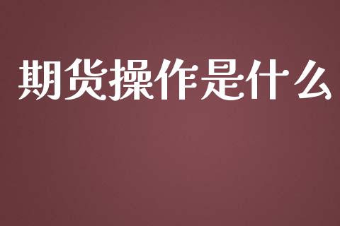 期货操作是什么_https://cj.lansai.wang_股市问答_第1张