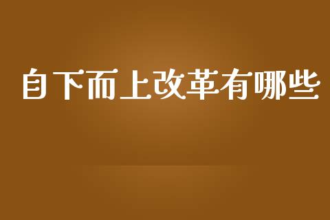 自下而上改革有哪些_https://cj.lansai.wang_财经百问_第1张