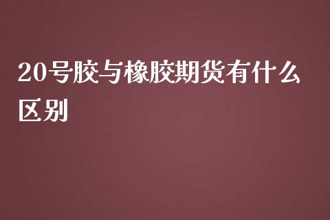 20号胶与橡胶期货有什么区别_https://cj.lansai.wang_会计问答_第1张