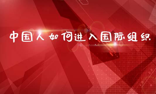 中国人如何进入国际组织_https://cj.lansai.wang_金融问答_第1张