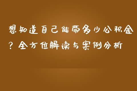 想知道自己能带多少公积金？全方位解读与案例分析_https://cj.lansai.wang_理财问答_第1张