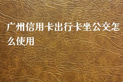 广州信用卡出行卡坐公交怎么使用_https://cj.lansai.wang_金融问答_第1张