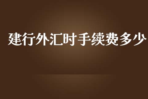 建行外汇时手续费多少_https://cj.lansai.wang_财经问答_第1张