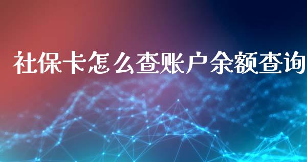 社保卡怎么查账户余额查询_https://cj.lansai.wang_保险问答_第1张