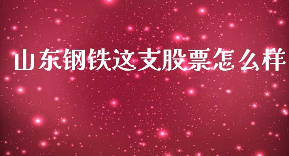 山东钢铁这支股票怎么样_https://cj.lansai.wang_股市问答_第1张