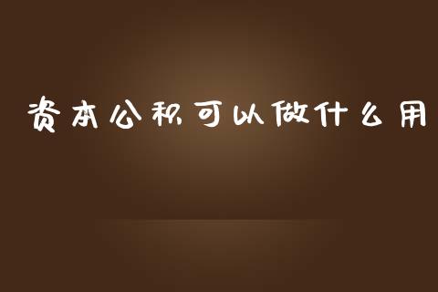 资本公积可以做什么用_https://cj.lansai.wang_会计问答_第1张