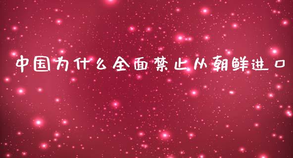 中国为什么全面禁止从朝鲜进口_https://cj.lansai.wang_财经百问_第1张