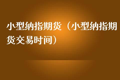 小型纳指期货（小型纳指期货交易时间）_https://cj.lansai.wang_股市问答_第1张