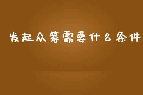 发起众筹需要什么条件_https://cj.lansai.wang_财经百问_第1张