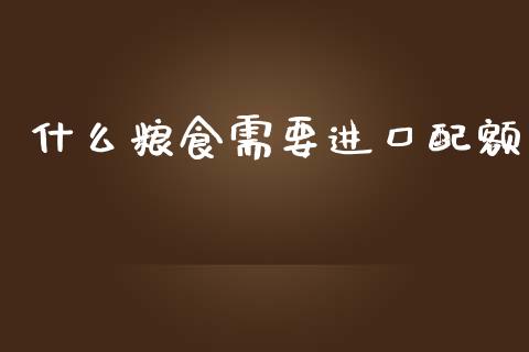 什么粮食需要进口配额_https://cj.lansai.wang_财经百问_第1张