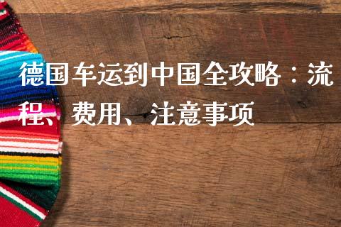 德国车运到中国全攻略：流程、费用、注意事项_https://cj.lansai.wang_会计问答_第1张