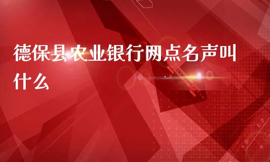 德保县农业银行网点名声叫什么_https://cj.lansai.wang_金融问答_第1张