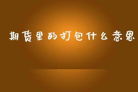 期货里的打包什么意思_https://cj.lansai.wang_理财问答_第1张