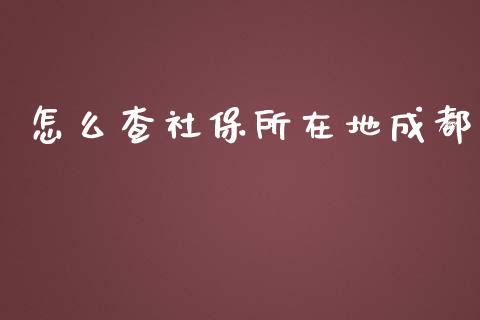 怎么查社保所在地成都_https://cj.lansai.wang_保险问答_第1张