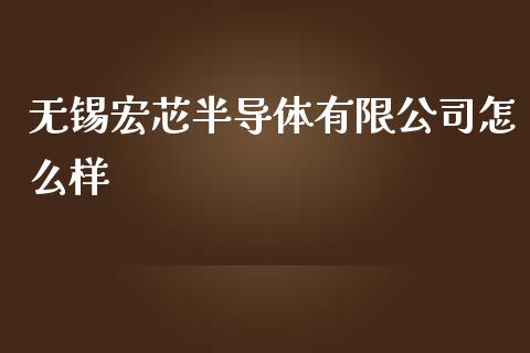 无锡宏芯半导体有限公司怎么样_https://cj.lansai.wang_股市问答_第1张