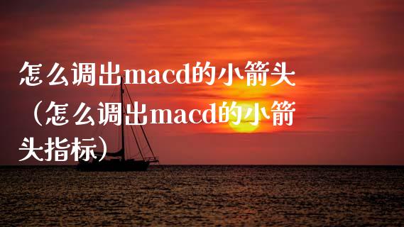 怎么调出macd的小箭头（怎么调出macd的小箭头指标）_https://cj.lansai.wang_股市问答_第1张