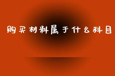 购买材料属于什么科目_https://cj.lansai.wang_会计问答_第1张