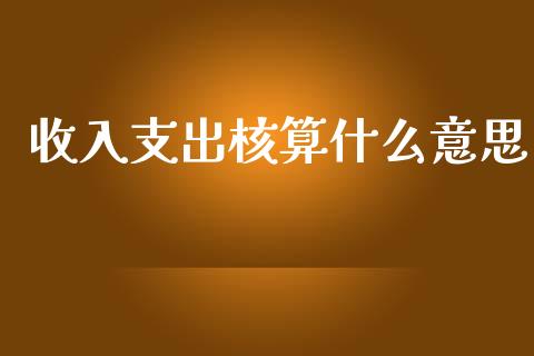 收入支出核算什么意思_https://cj.lansai.wang_会计问答_第1张