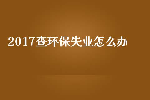 2017查环保失业怎么办_https://cj.lansai.wang_保险问答_第1张