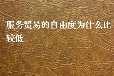 服务贸易的自由度为什么比较低_https://cj.lansai.wang_金融问答_第1张