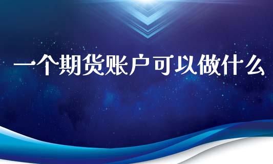 一个期货账户可以做什么_https://cj.lansai.wang_财经百问_第1张