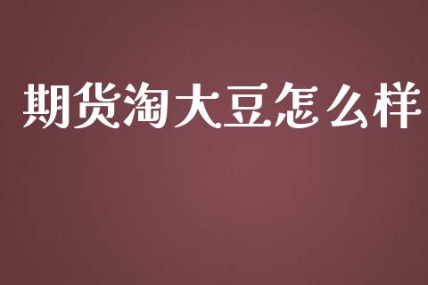 期货淘大豆怎么样_https://cj.lansai.wang_保险问答_第1张