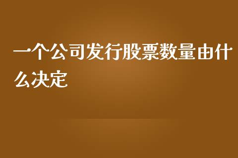 一个公司发行股票数量由什么决定_https://cj.lansai.wang_理财问答_第1张