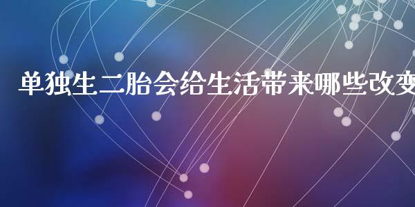 单独生二胎会给生活带来哪些改变_https://cj.lansai.wang_会计问答_第1张