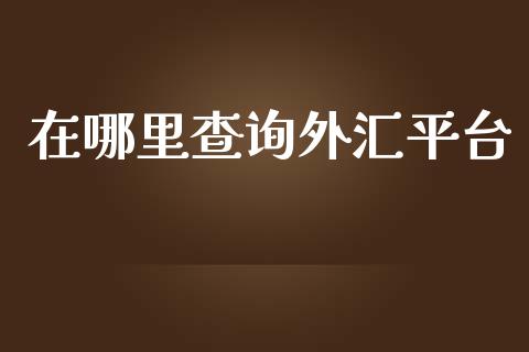 在哪里查询外汇平台_https://cj.lansai.wang_财经问答_第1张