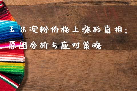 玉米淀粉价格上涨的真相：原因分析与应对策略_https://cj.lansai.wang_理财问答_第1张