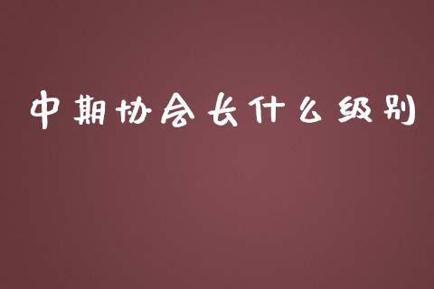 中期协会长什么级别_https://cj.lansai.wang_理财问答_第1张