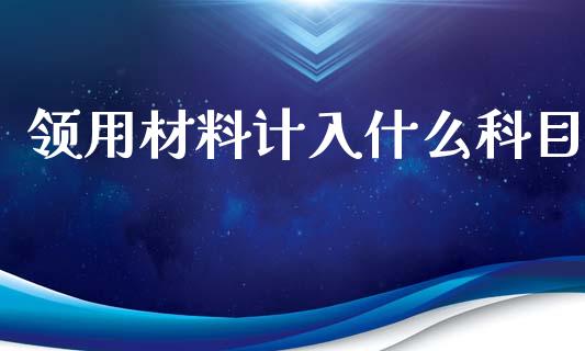 领用材料计入什么科目_https://cj.lansai.wang_会计问答_第1张