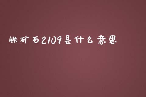 铁矿石2109是什么意思_https://cj.lansai.wang_财经百问_第1张