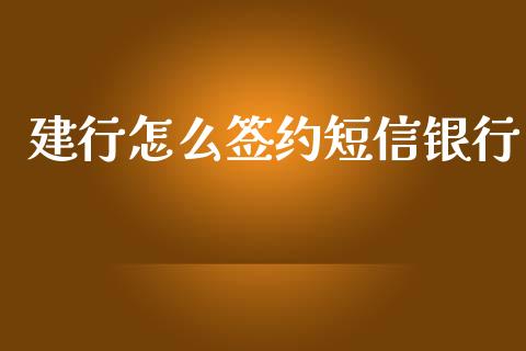 建行怎么签约短信银行_https://cj.lansai.wang_理财问答_第1张