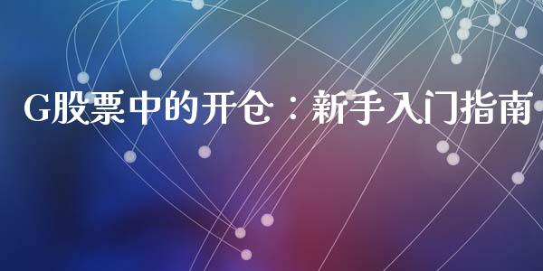 G股票中的开仓：新手入门指南_https://cj.lansai.wang_会计问答_第1张