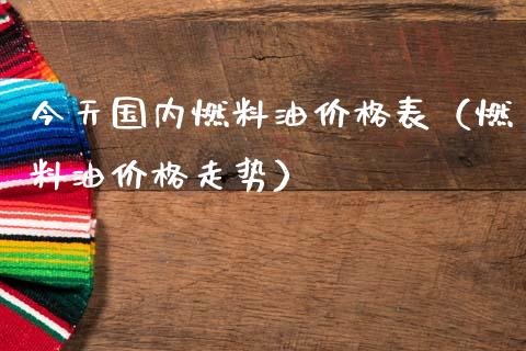 今天国内燃料油价格表（燃料油价格走势）_https://cj.lansai.wang_理财问答_第1张