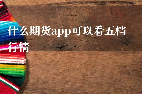 什么期货app可以看五档行情_https://cj.lansai.wang_期货问答_第1张