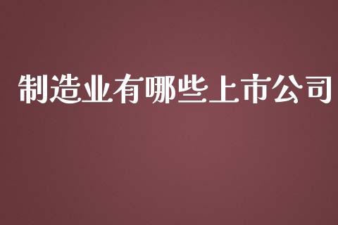 制造业有哪些上市公司_https://cj.lansai.wang_财经百问_第1张