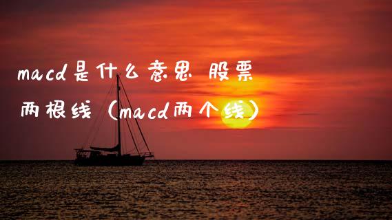 macd是什么意思 股票两根线（macd两个线）_https://cj.lansai.wang_期货问答_第1张