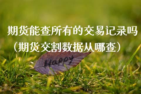 期货能查所有的交易记录吗（期货交割数据从哪查）_https://cj.lansai.wang_保险问答_第1张