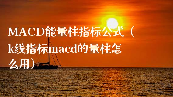 MACD能量柱指标公式（k线指标macd的量柱怎么用）_https://cj.lansai.wang_财经问答_第1张