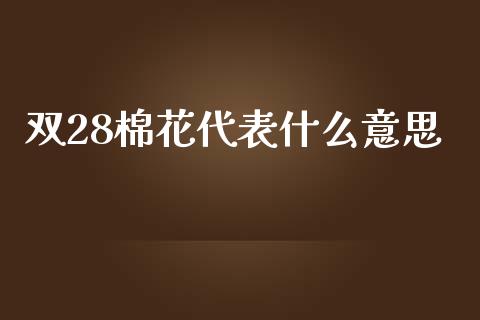 双28棉花代表什么意思_https://cj.lansai.wang_期货问答_第1张