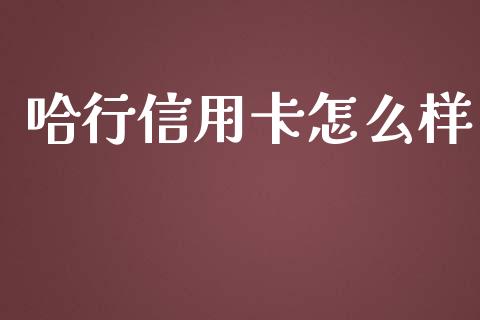 哈行信用卡怎么样_https://cj.lansai.wang_理财问答_第1张