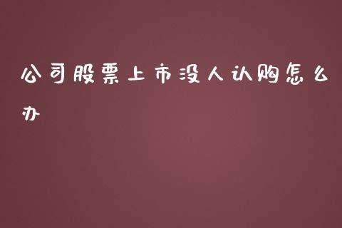 公司股票上市没人认购怎么办_https://cj.lansai.wang_期货问答_第1张