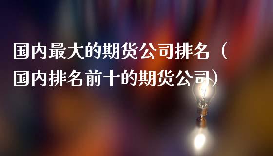 国内最大的期货公司排名（国内排名前十的期货公司）_https://cj.lansai.wang_会计问答_第1张