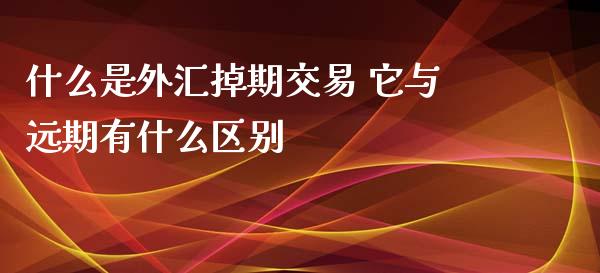 什么是外汇掉期交易 它与远期有什么区别_https://cj.lansai.wang_理财问答_第1张