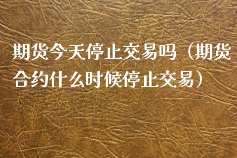 期货今天停止交易吗（期货合约什么时候停止交易）_https://cj.lansai.wang_理财问答_第1张