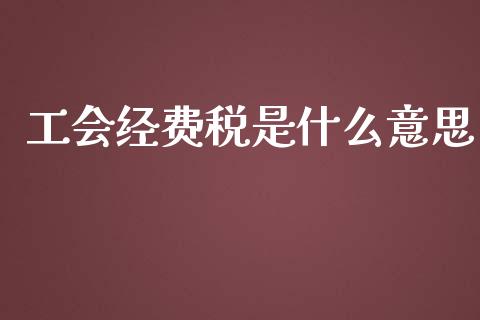 工会经费税是什么意思_https://cj.lansai.wang_会计问答_第1张