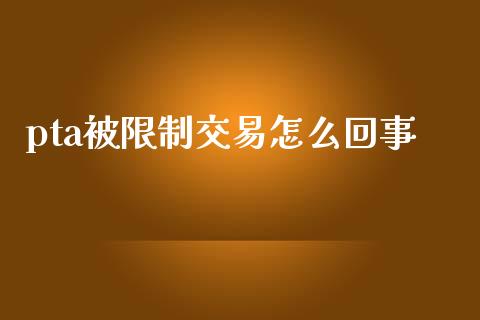 pta被限制交易怎么回事_https://cj.lansai.wang_期货问答_第1张